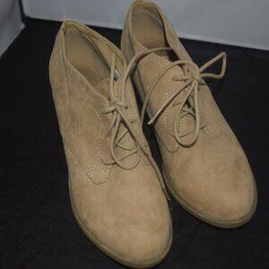 Rocket Dude Brown Suede Platform Lace Up Bootie vintage 6.5